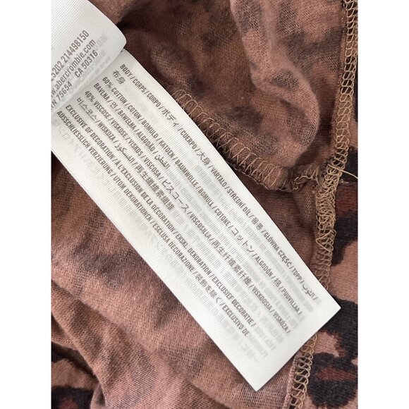 Abercrombie & Fitch Tee Size Small Cropped Boyfriend Leopard Animal Print Soft - Picture 7 of 8